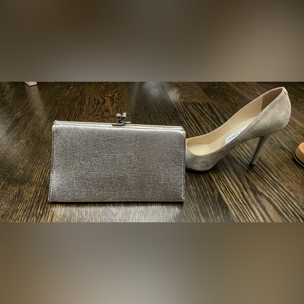 Vintage Silver clutch with strap